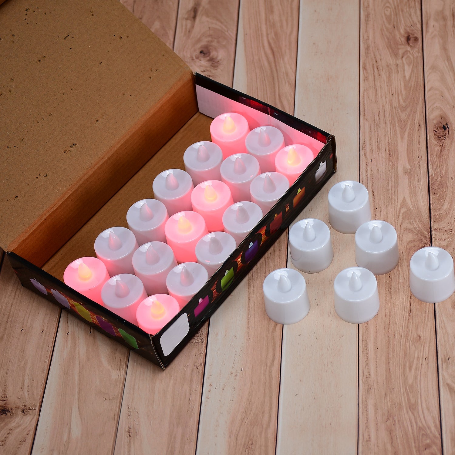 6633 Red Flameless LED Tealights, Smokeless Plastic Decorative Candles - Led Tea Light Candle For Home Decoration (Pack Of 24) DeoDap 6633 Red Flameless LED Tealights, Smokeless Plastic Decorative Candles - Led Tea Light Candle For Home Decoration (Pack Of 24) DeoDap